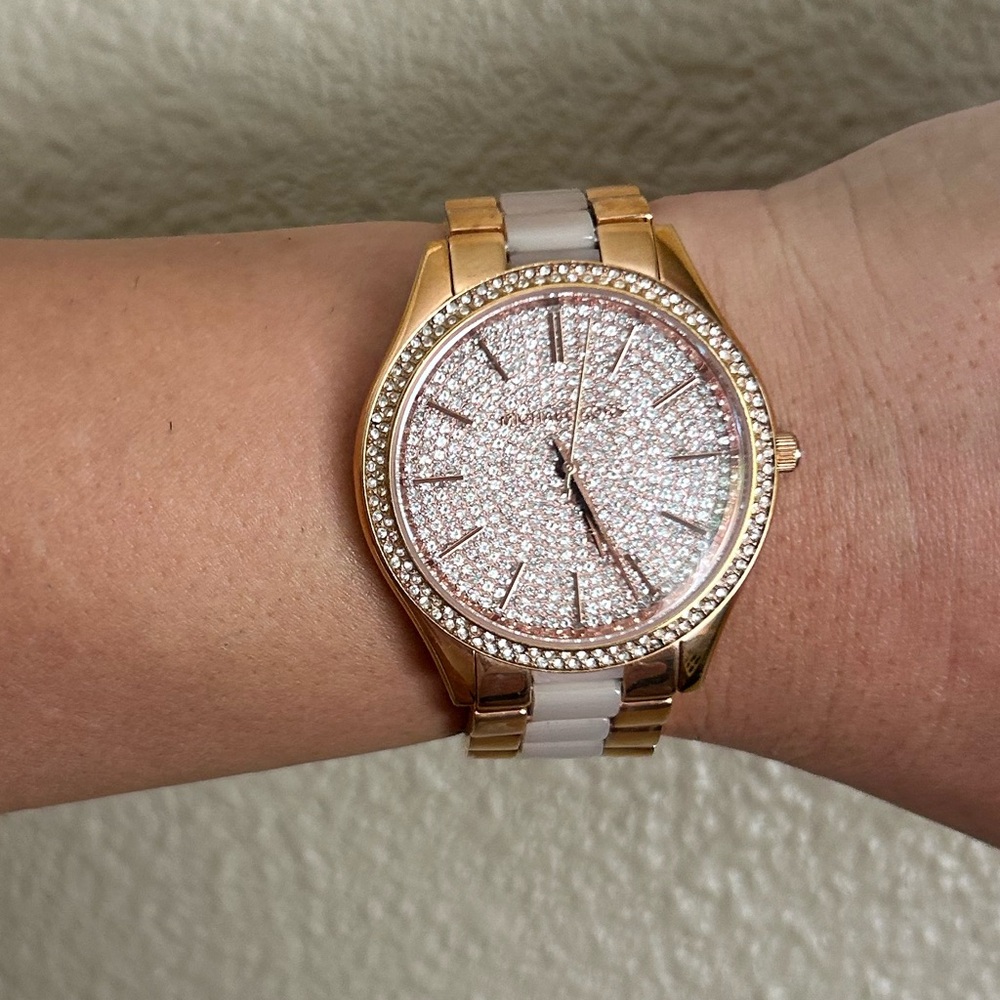 Pavé Rose Gold Toned Michael Kors Watch